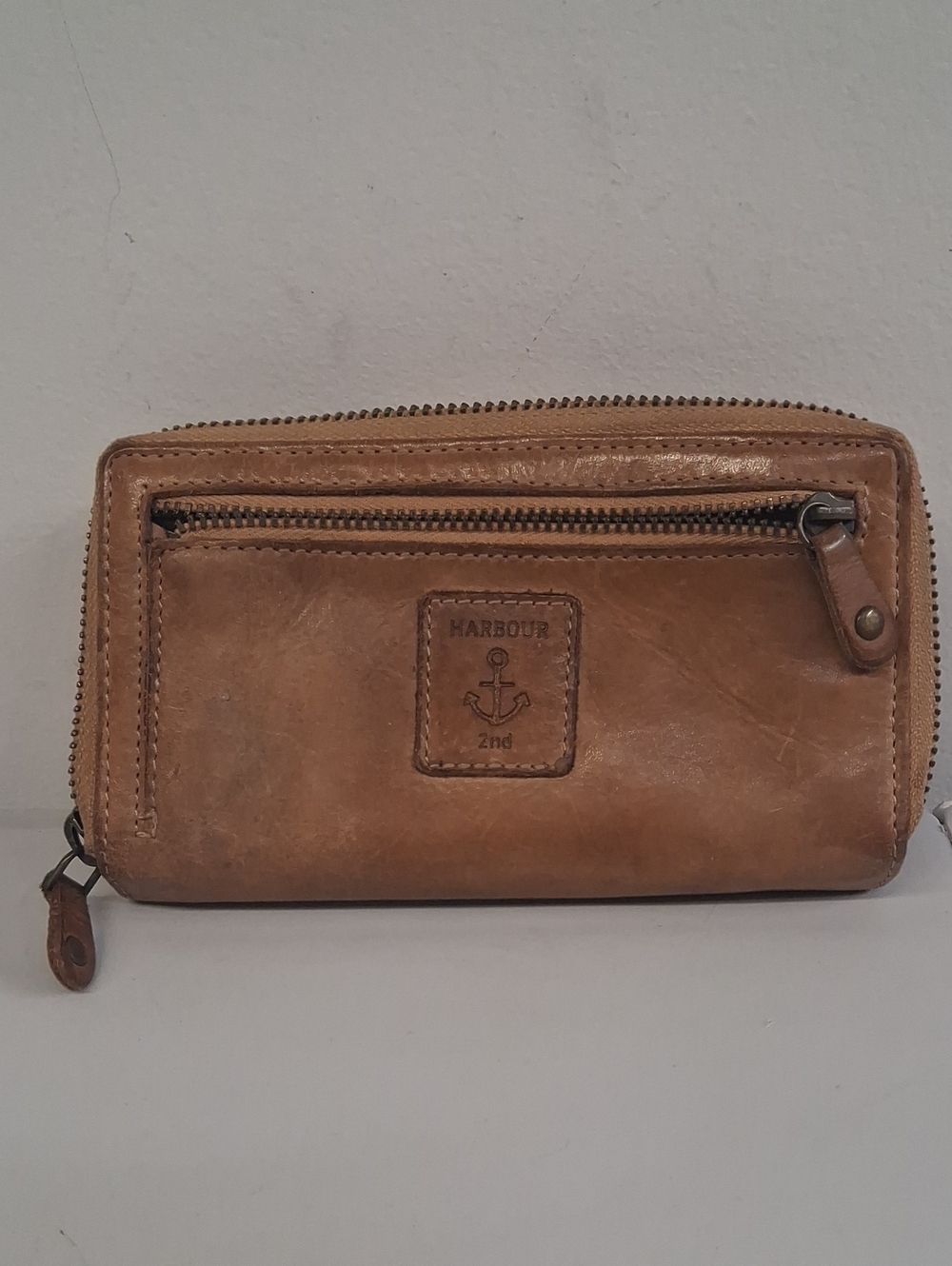 Womens Harbour 2nd Tan Leather Zip Round Wallet